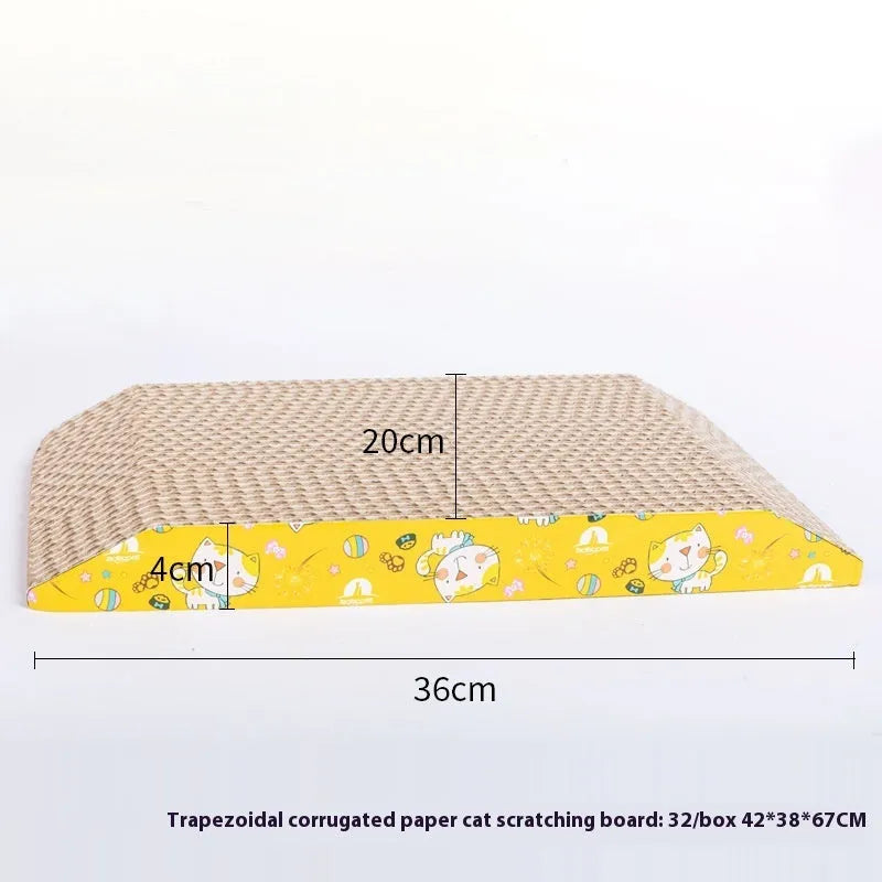 Leather-bound corrugated paper cat scratch board in multiple shape variations