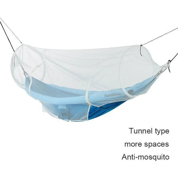 Anti rollover camping double hammock in 201T high fibre nylon, shown in a choice of five colours
