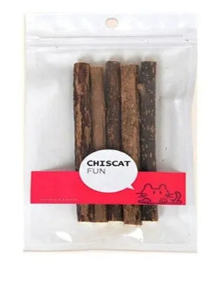 2 pcs matatabi catnip chew sticks, natural plant shoots for cat molar teeth cleaning