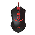 Black and red USB wired optical gaming mouse with ergonomic design and 1.8 metre cable