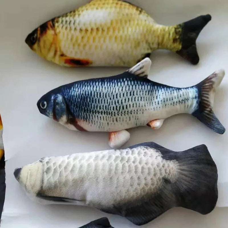 Electronic jumping fish cat toy with USB cable, multicolor 30cm PP fish simulation