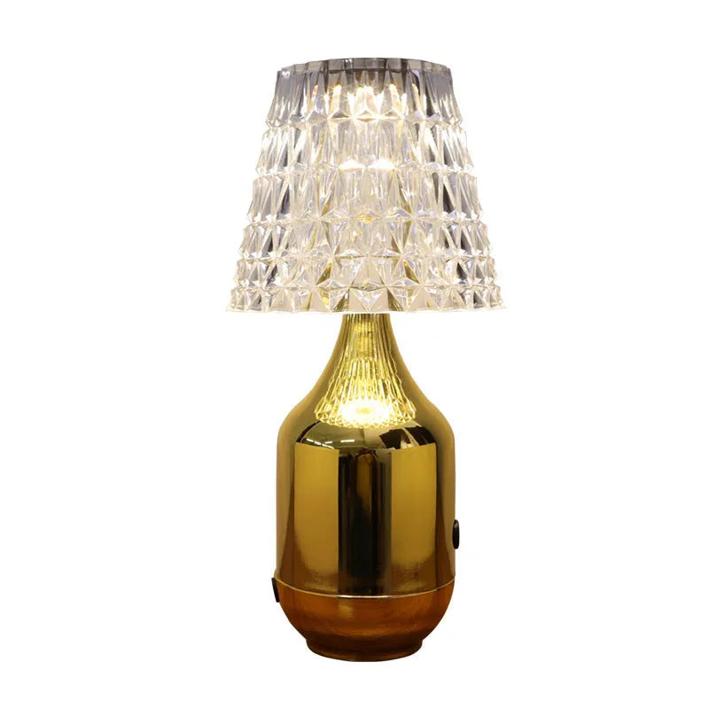 Retro iron art LED table lamp with USB charging cable, three-tone light, American style, black finish