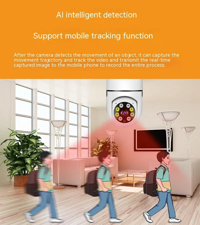 Wireless wifi bulb security camera with 1080p resolution and full colour night vision