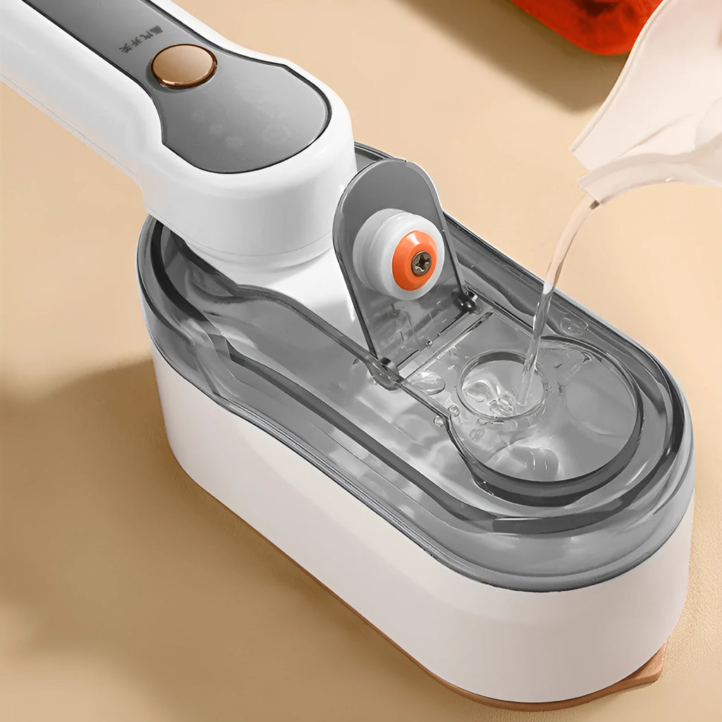 Gray handheld garment steamer pressing machine with 1200W power and aluminium lining