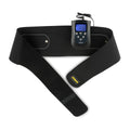 Black electronic weight loss and abdomen massager with mechanical control and battery power for neck, waist, legs, back.