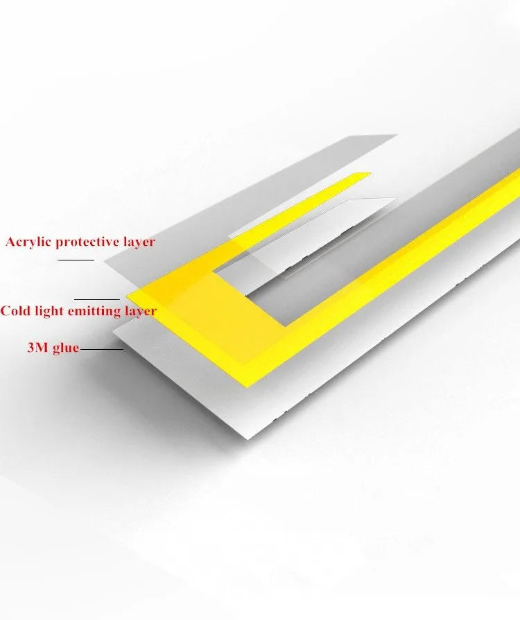 Motorcycle helmet EL cold light strip 380x35mm with controller, 3M glue, waterproof PVC, 3 modes, multiple colours