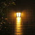White solar wall lamp with six LED lights and IP65 waterproof rating for outdoor use