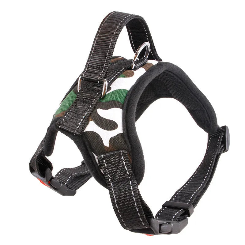 Nylon dog collar and lead set in black, red and camouflage for medium and large dogs, sizes S to XL