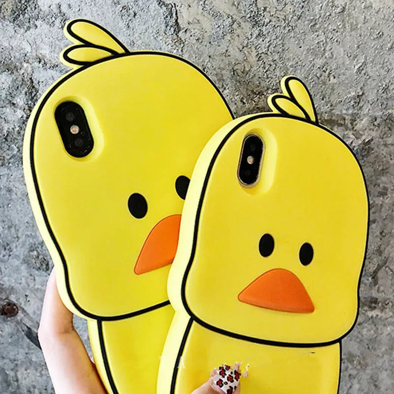 Green silicone iPhone case with animal cartoon pattern design