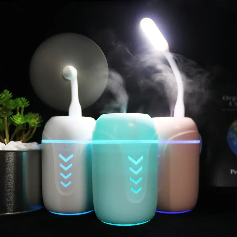 X3 portable car humidifier aromatherapy diffuser columnar shape blue colour 200ml tank