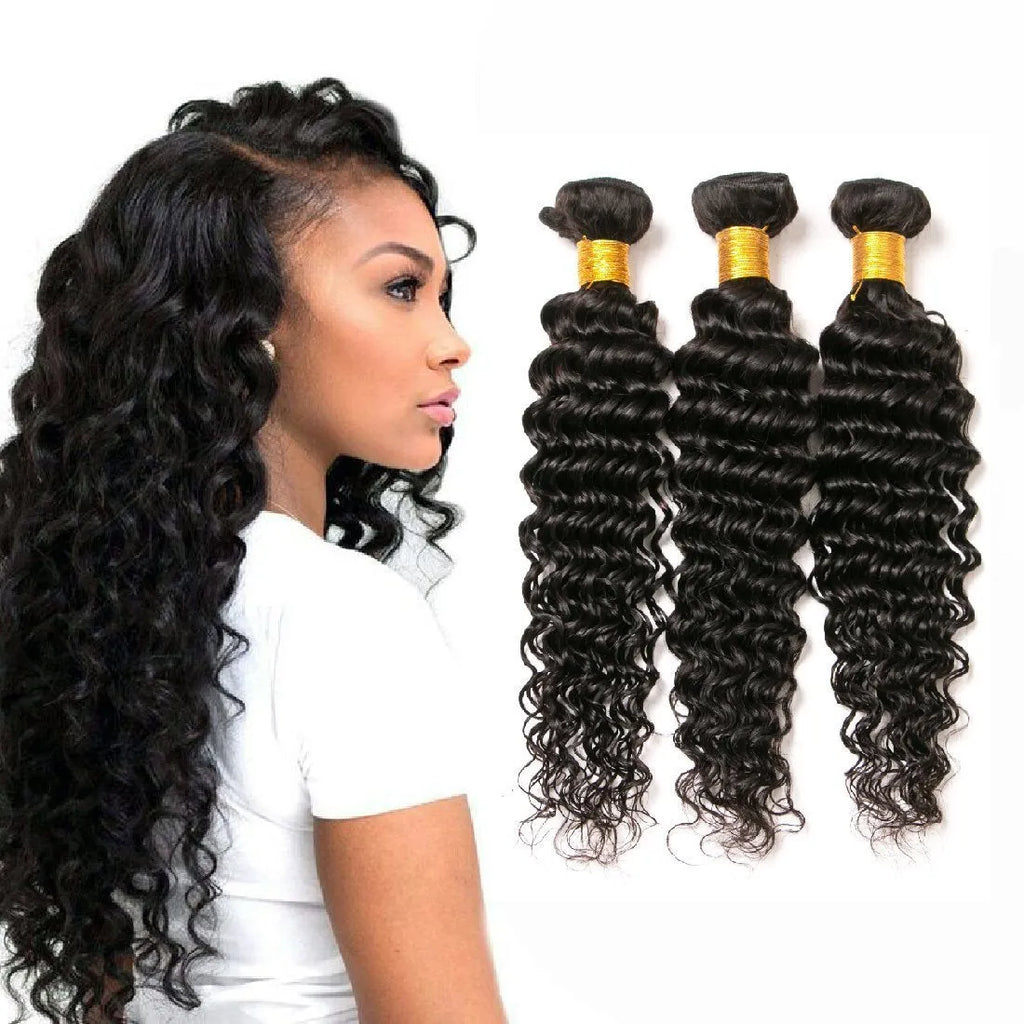 Real hair curly wig in medium long length, available from 8 to 28 inches