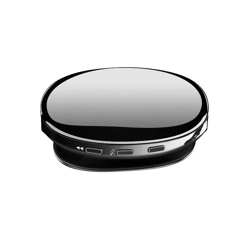 Blue Bluetooth MP4 music player with OLED screen showing music playback interface