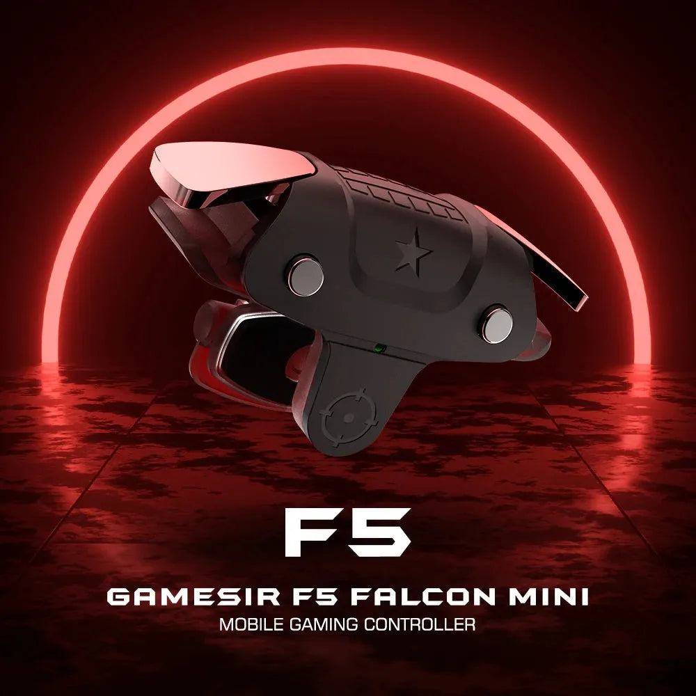 Black F5 mobile phone game controller with 5cm height and direct smartphone attachment