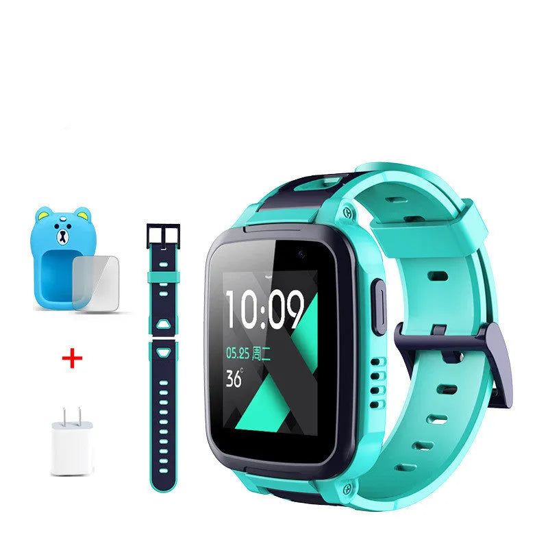SE5Plus children's phone watch in blue or pink with stainless steel strap and touch screen display