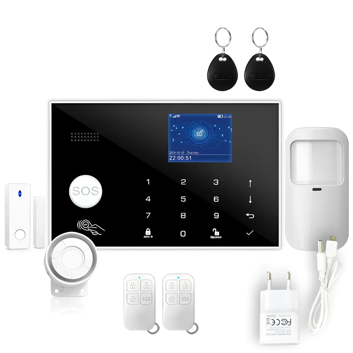 Intelligent WiFi GSM burglar alarm host for wireless home security with telephone alert capability