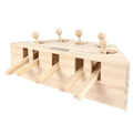 Solid wood cat toy with 3 or 5 holes in ball or cartoon style for cats, kittens and hamsters