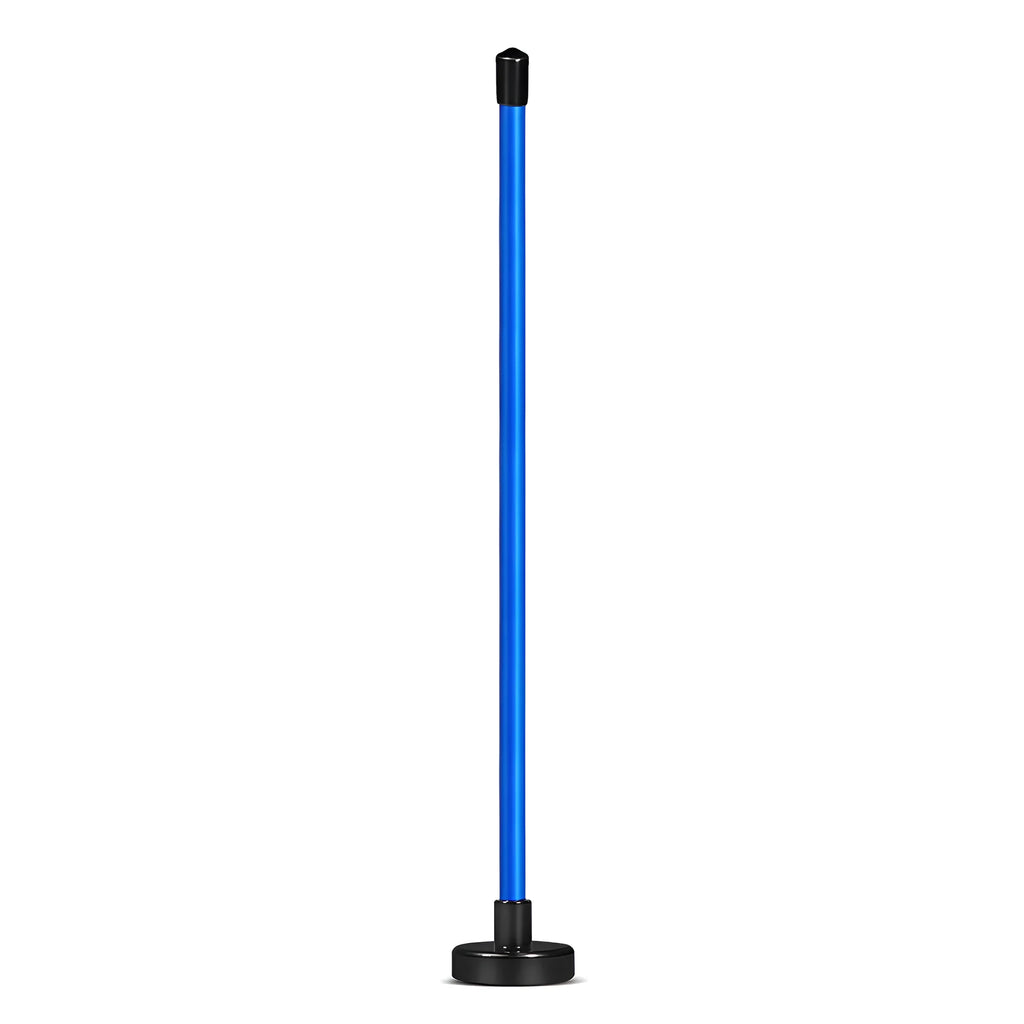 Blue aluminium alloy golf swing trainer with magnetic directional alignment bar
