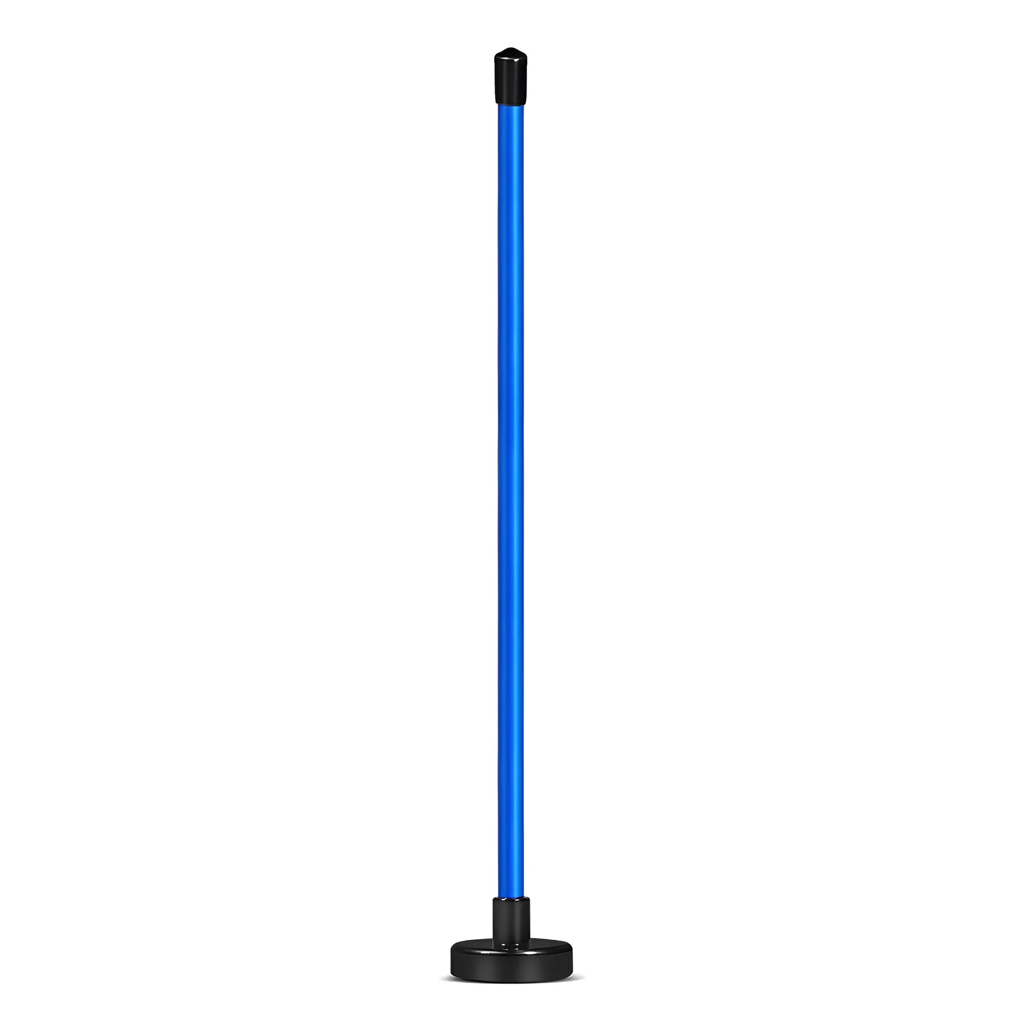 Blue aluminium alloy golf swing trainer with magnetic directional alignment bar