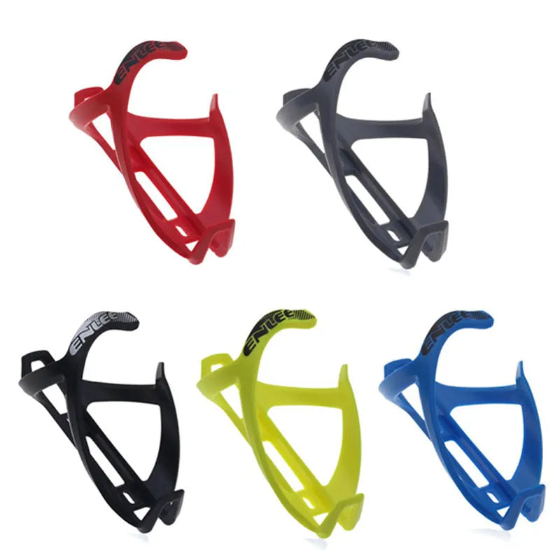 TPR plastic mountain bike water bottle cage with PVC fittings in fluorescent yellow