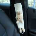 Cartoon plush car seatbelt shoulder protector in lamb wool with Rabbit and Bear designs