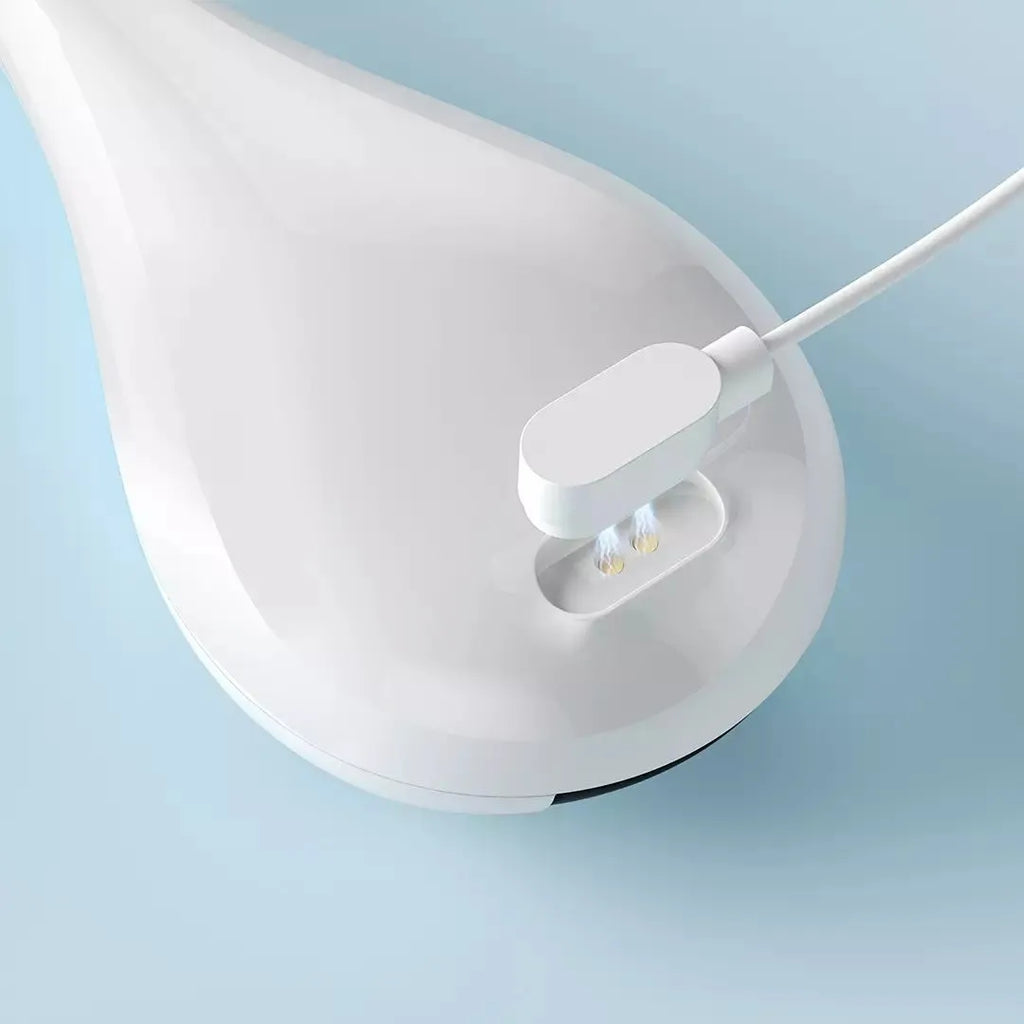 White visual dental mirror endoscope with 1080P HD camera, 6 LED lights, Bluetooth link, and mobile phone compatibility.