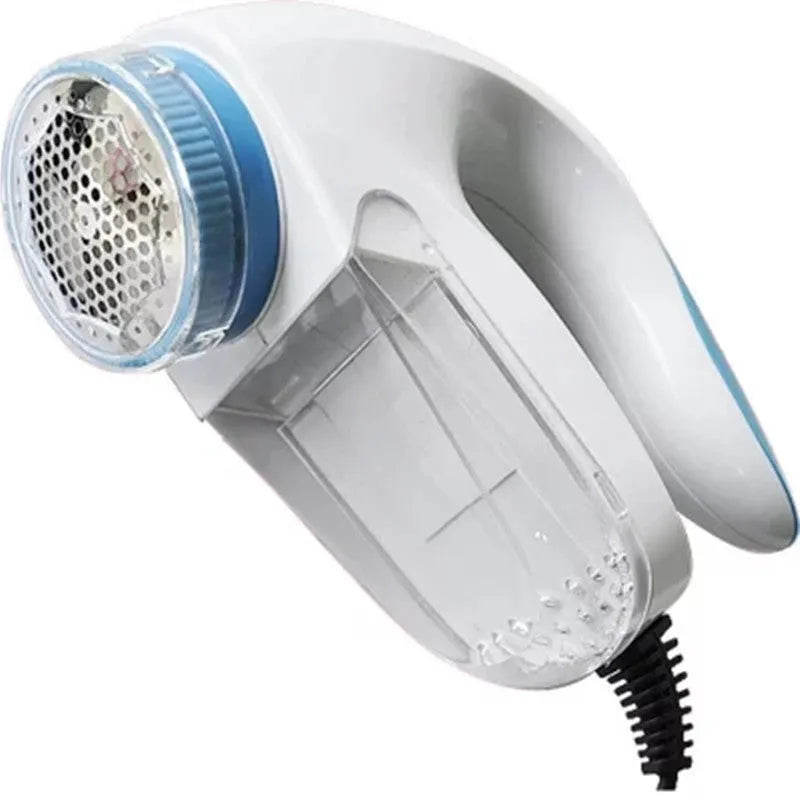 Blue electric lint remover for clothes, fleece and woolen coats with Europe plug and straight-in design