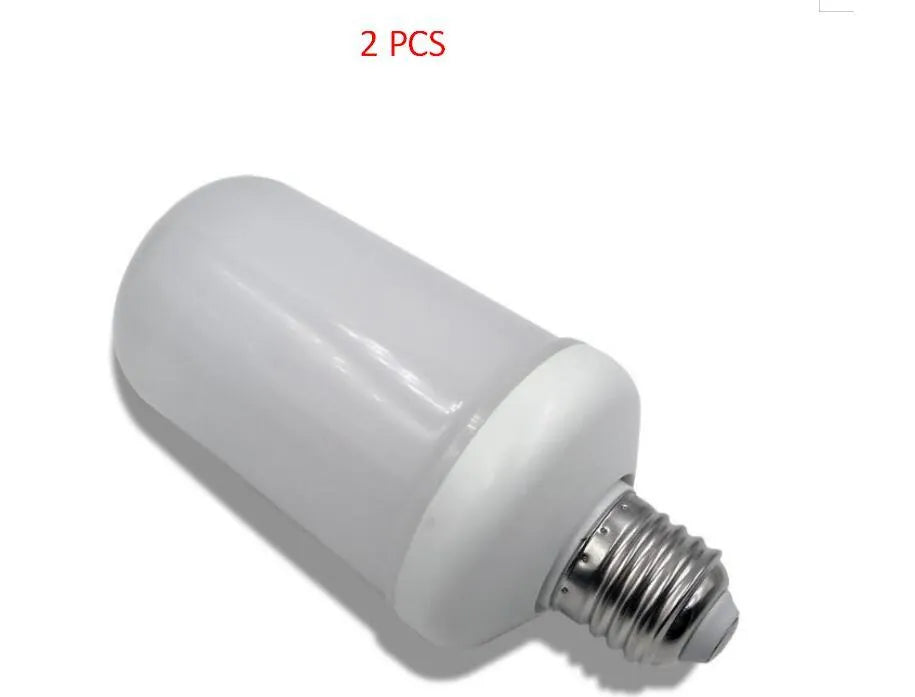 Decorative flame effect LED lamp bulb showing flickering fake fire lighting