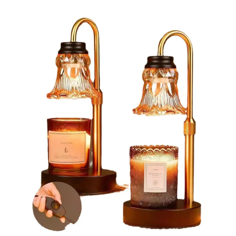 30.5cm tall lifting aromatherapy wax melting lamp with bamboo lamp holder