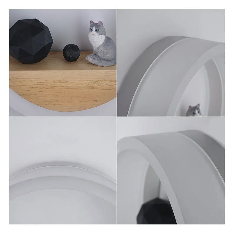 LED wall lamp with acrylic shade, E14 holder, push-button switch, black or white, 20cm or 30cm