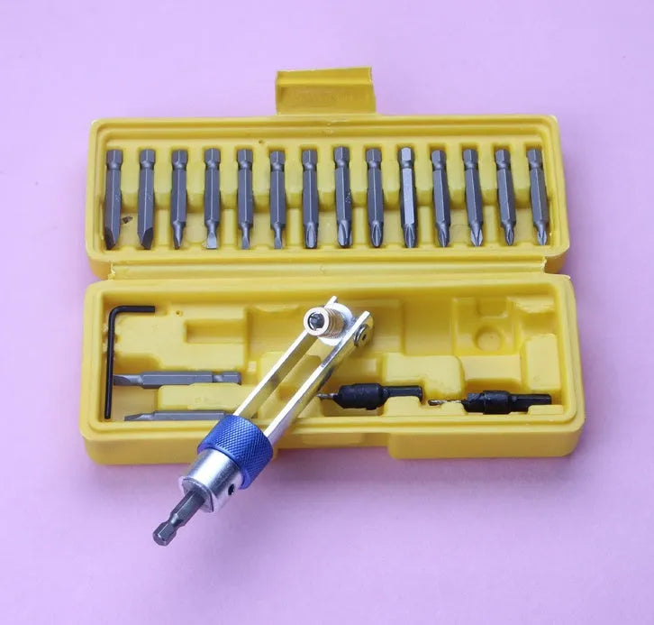 Half Time Drill magnetic screwdriver attachment kit with swivel head and 18 assorted bits