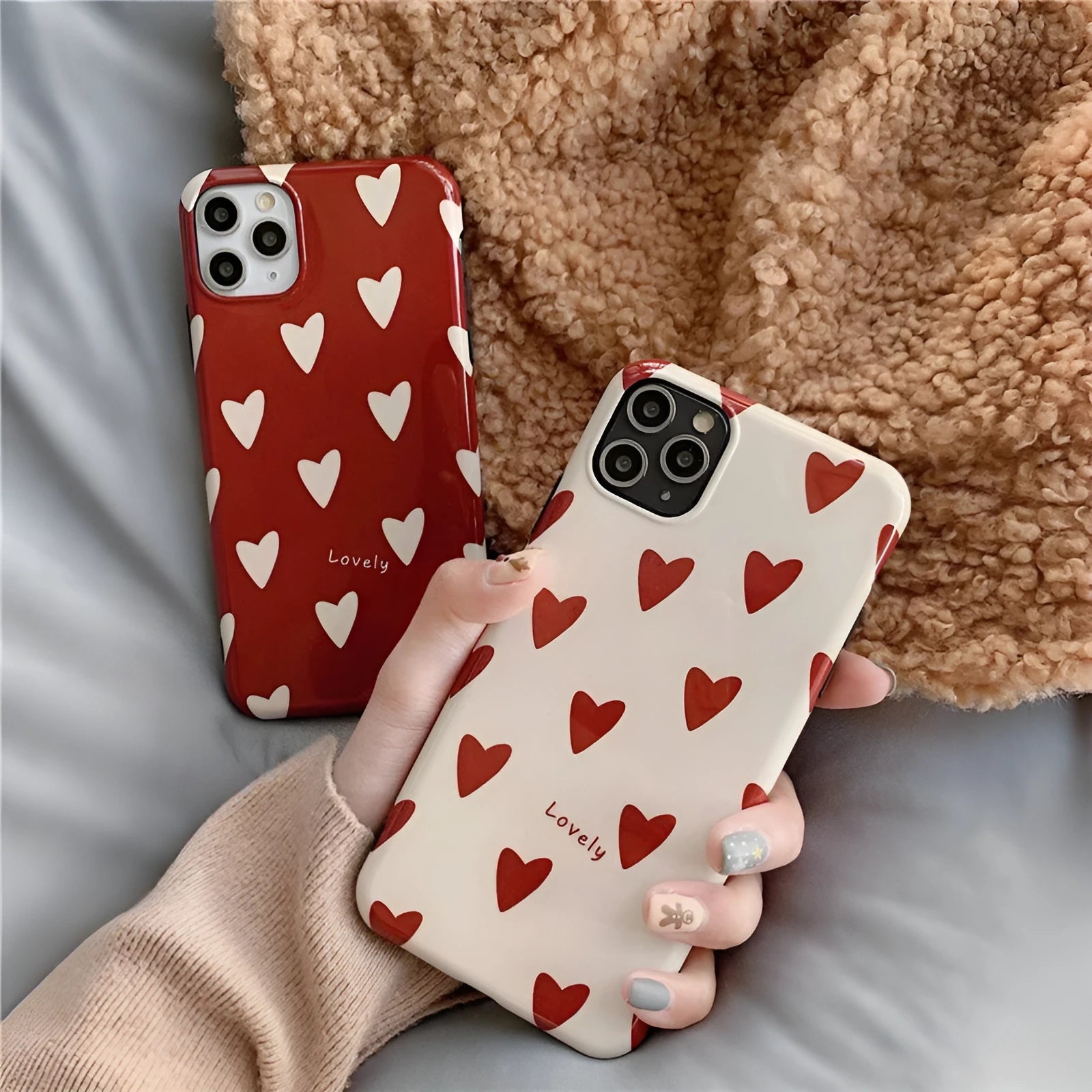 Love glossy TPU phone case in solid colour for Apple iPhone, back cover view