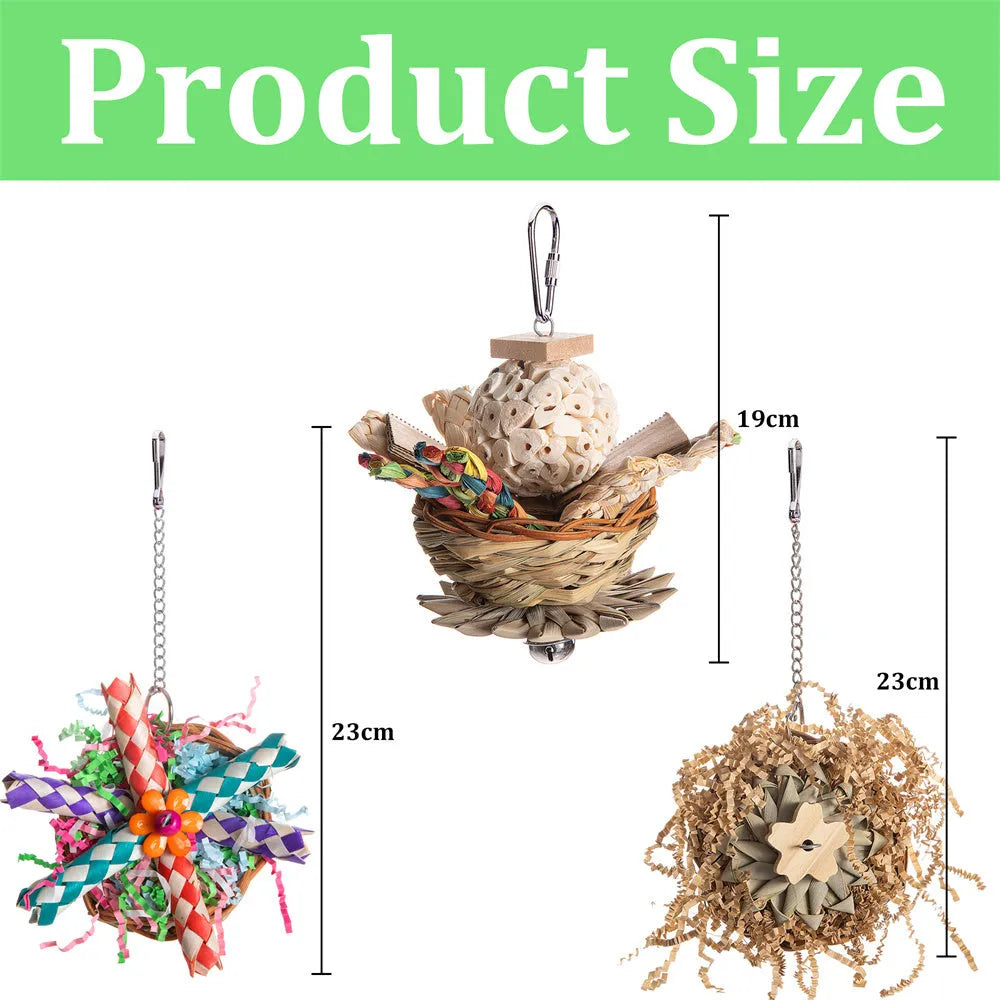 Parrot molar gnawing toy for medium to large birds with three size options