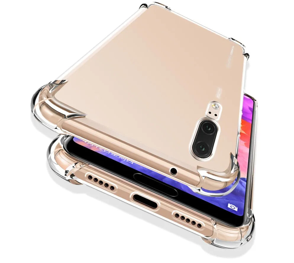 Transparent TPU phone case with airbag corners for Huawei P30