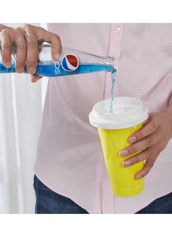 Blue quick refrigeration pinch cup for smoothies with double-layer construction and 300ml capacity
