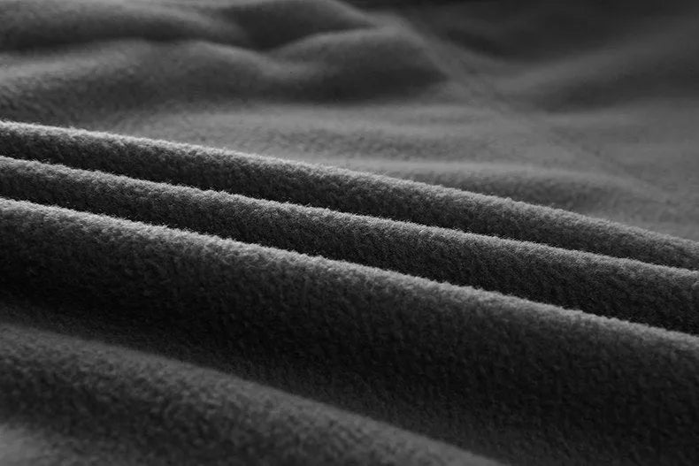 Men's military fleece jacket in black, grey, or army green with zip closure, turn-down collar, and cashmere lining.