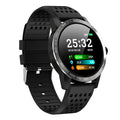 Black T2 colour screen smart bracelet showing a heart rate graph on its 1.3-inch display.