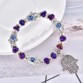 Devil's Eye beaded bracelet in unisex alloy with diamond processing, available in six colours