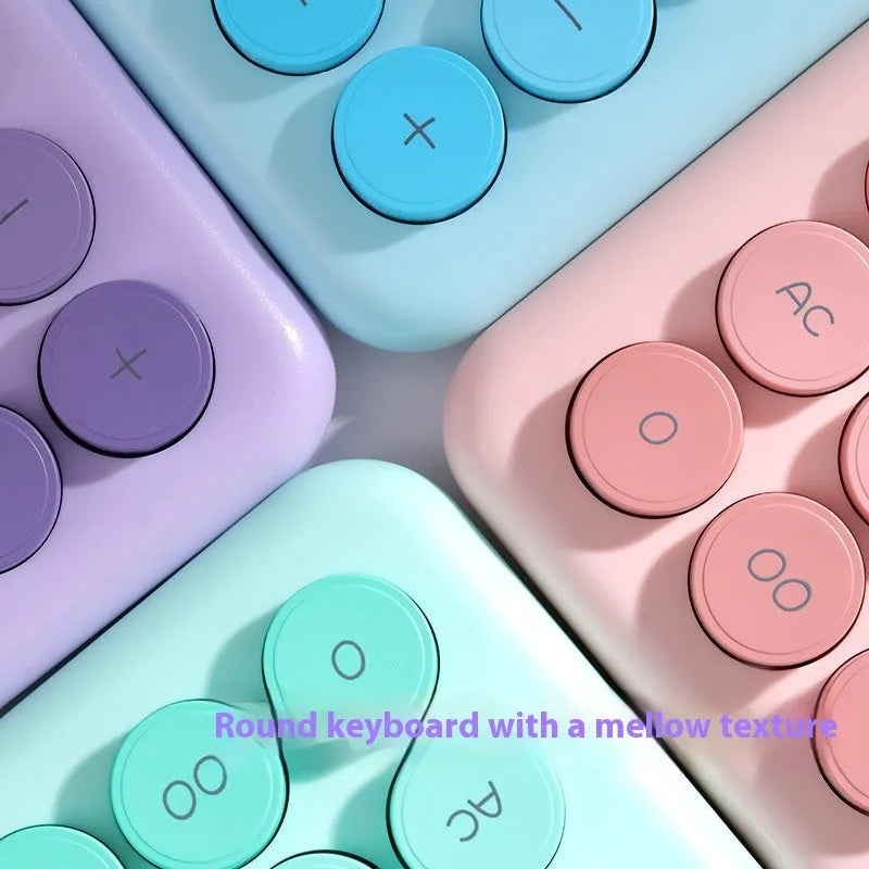Gradient colour desk calculator in violet, pink, blue or green ABS plastic