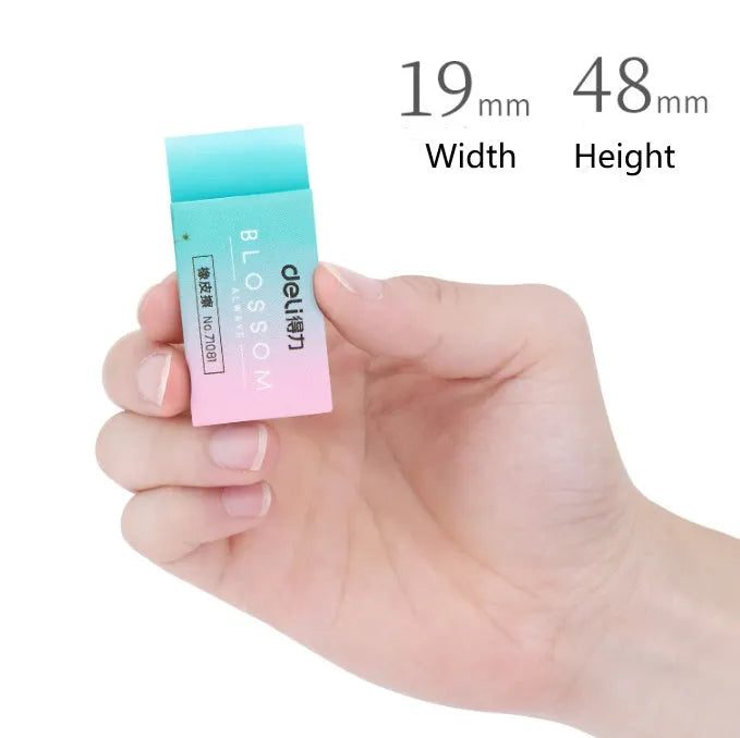 Coloured pencil rubber eraser, soft edge, 4.8cm x 2cm x 1cm, for school, sketching and office use