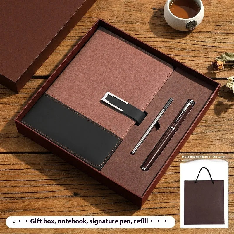 A5 soft pu leather notebook in business brown colour with wood-free paper pages