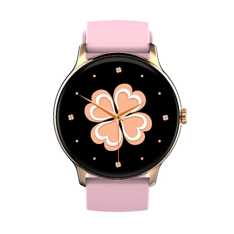 Smart sports watch with blood pressure monitoring on black silicone wristband