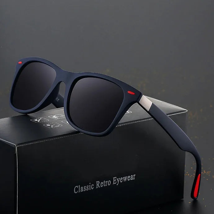 Men's polarized retro sunglasses with TAC lens, PC frame and UV400 protection in Blue, Orange and C01-C06 styles