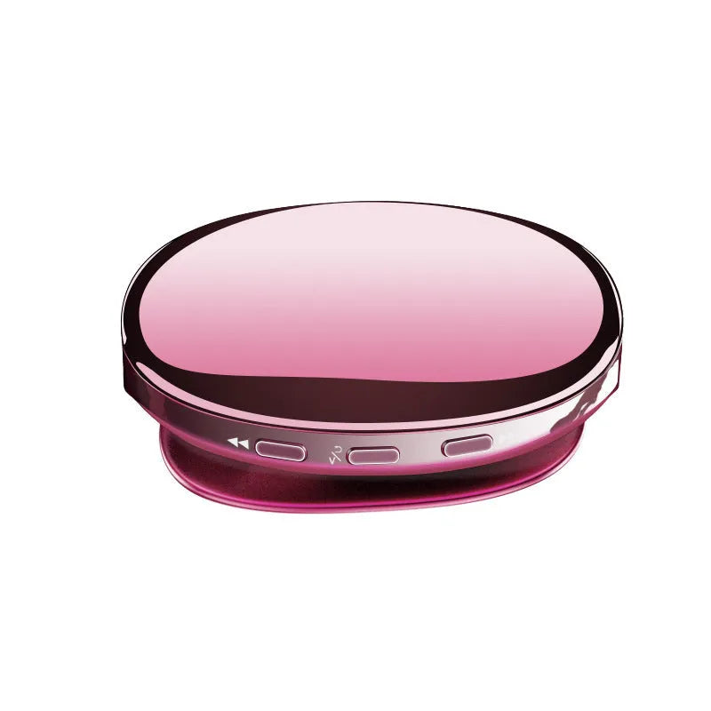 Blue Bluetooth MP4 music player with OLED screen showing music playback interface