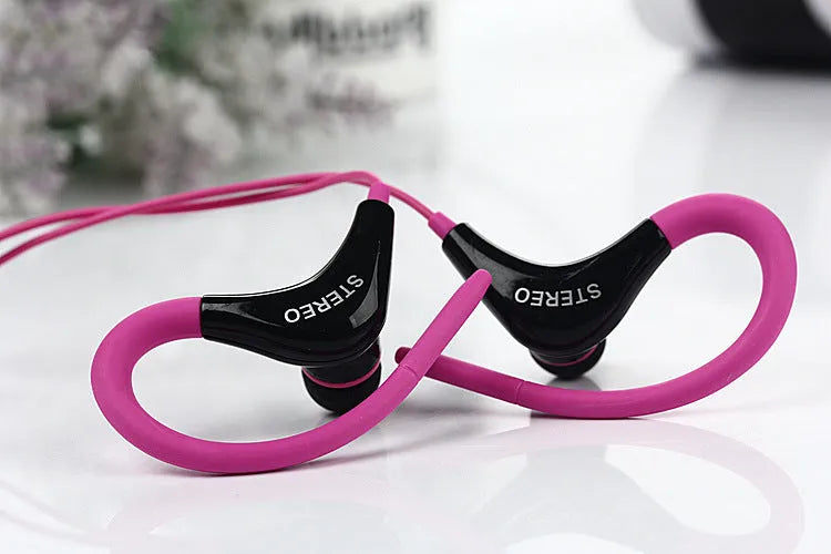 Wired earhook headphones with 3.5mm plug, microphone, 1.2m cable, available in five colours