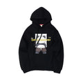 Men's black modal hoodie with round neck, plain pattern and straight fit, available in sizes S to 3XL