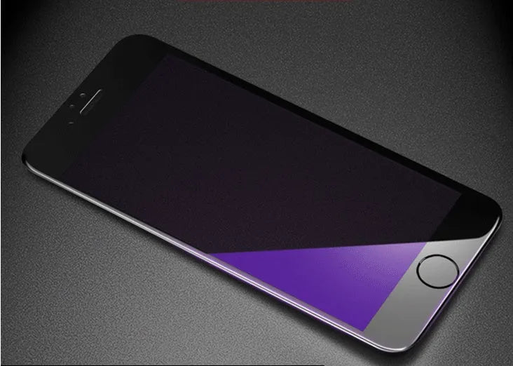 Tempered glass screen protector for iPhone with carbon fibre edges in black and white options