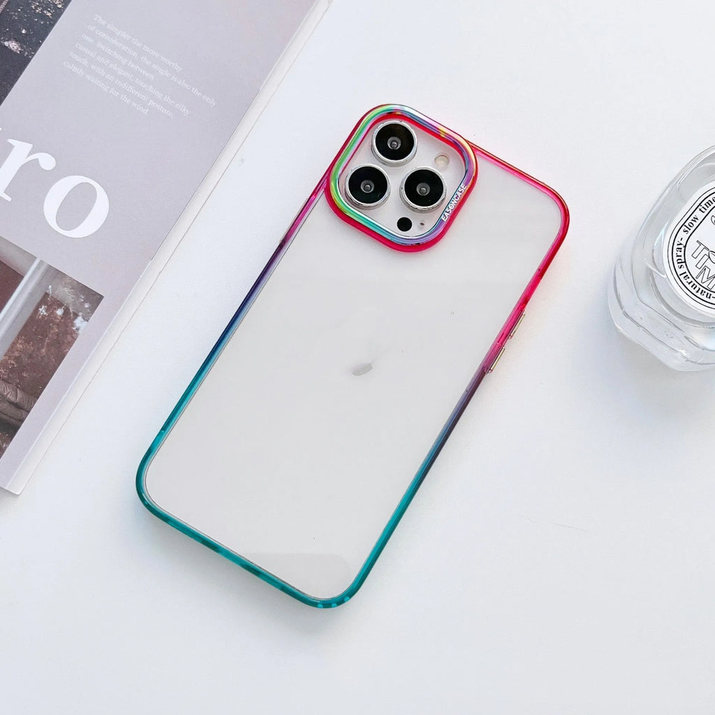 PC metal lens protective back cover case for iPhone 14 Pro Max in blue aurora colour