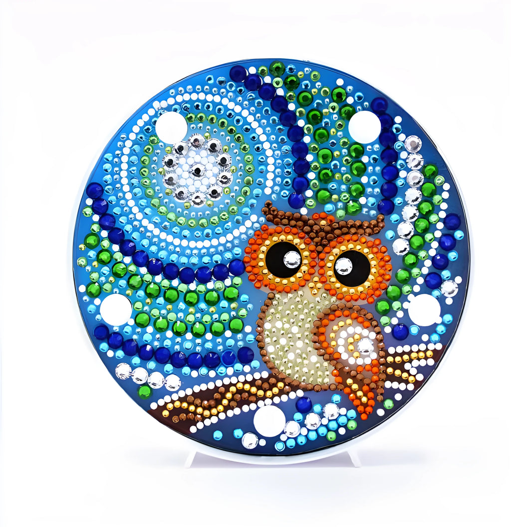 Blue parrot drilling LED night light, plastic, 165 g, battery operated, 15 x 3 x 15 cm and 16 x 4 x 16 cm