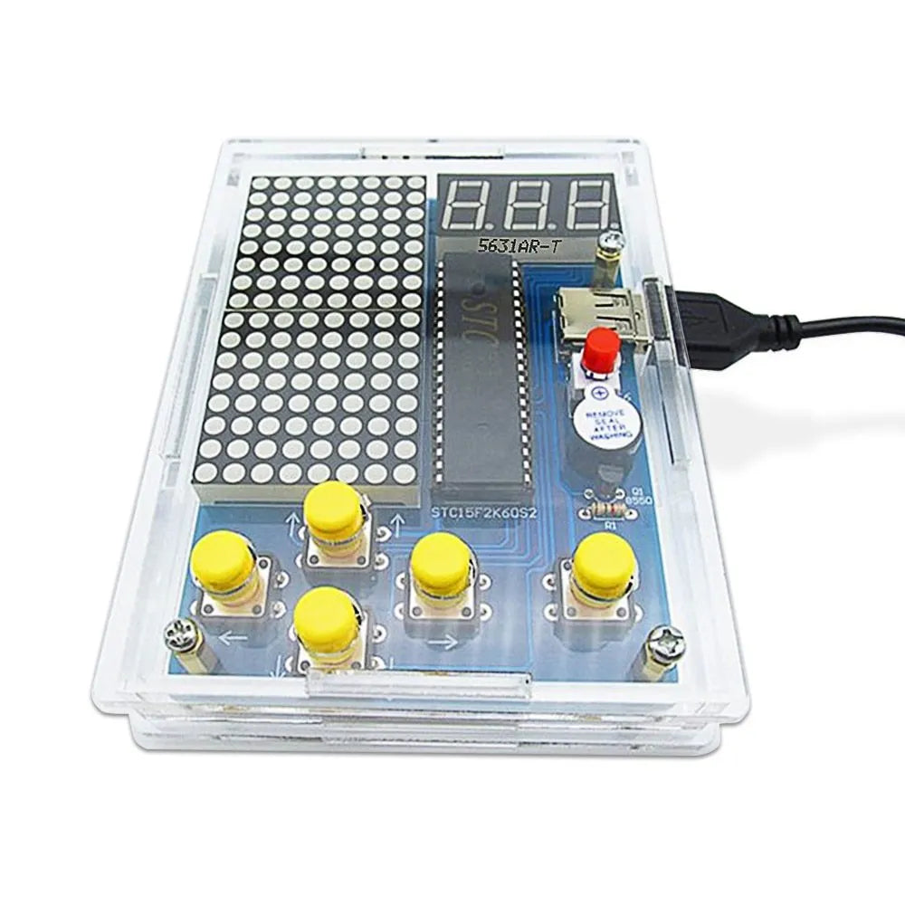 51 MCU game machine DIY kit with unwelded parts and battery box