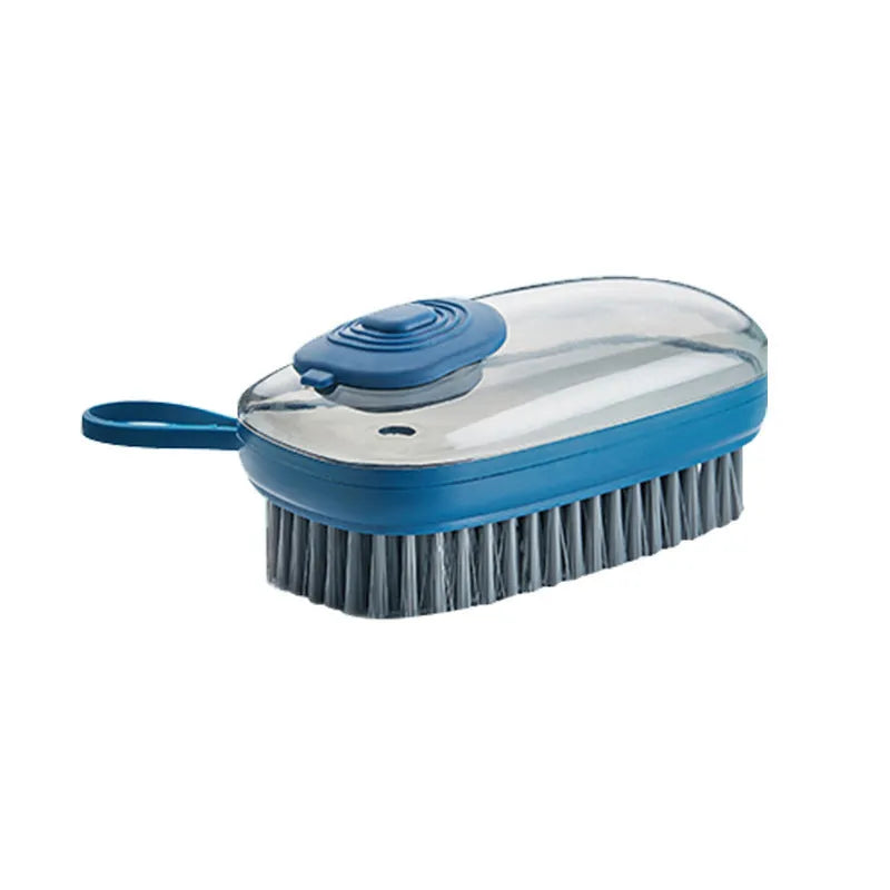 Automatic liquid cleaning brush in ABS plastic with ergonomic grip for shoes and laundry